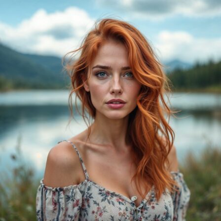 42 Pics of a Redhead at a Remote Lake - The AI Redheads